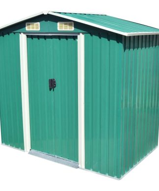 vidaXL Garden Storage Shed Green 80.3"x52"x73.2" Garage Tool Storage House