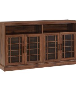 58" Classic Glass Door TV Console - Dark Walnut