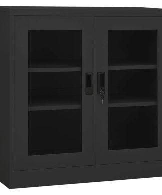 vidaXL Office Cabinet Anthracite 35.4" Steel File Storage Cabinet Furniture