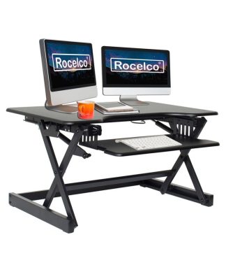 32" Height Adjustable Standing Desk Converter in Black (R EADRB2)