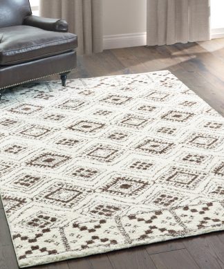 Viviana Distressed Tribal Ivory/ Brown Area Rug, 7'10"X10'10"