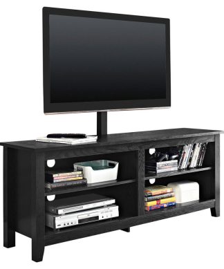 58" Wood TV Console With Mount, Black