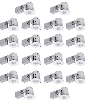 White Recessed Lighting Kit, 20-Pack, 4"