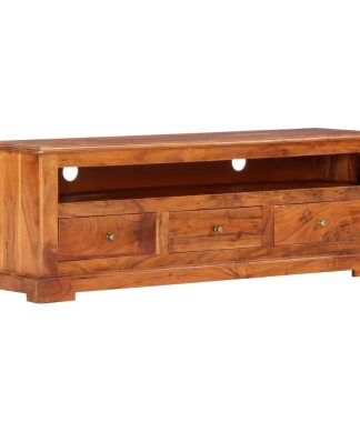 vidaXL Solid Acacia Wood TV Cabinet Sturdy Rustic 47.2" TV Drawer Stand Unit
