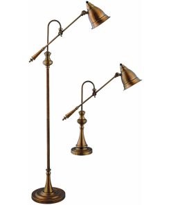 Watson Metal Floor and Lamp Set (Set of 2) - Restoration Antique Brass
