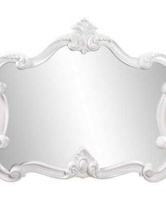 White Baroque Shape Ornate Mirror