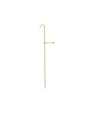 Vintage Shower Riser and Wall Support, Polished Brass