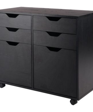 Winsome Wood Home Office Halifax 2 Section Mobile Storage Cabinet, Black