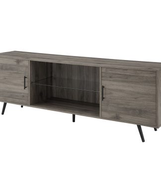 70" Mid Century Modern TV Stand, Slate Gray