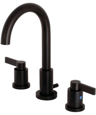 Widespread Bathroom Faucet, Brass Pop-Up, Matte Black