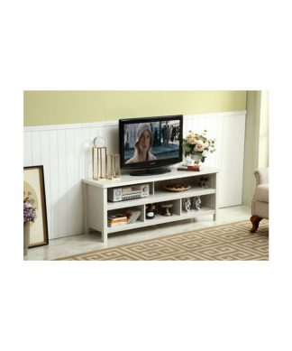 58 inch TV stand modern wood TV console with white finish