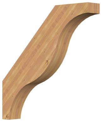 5 1/2"W x 36"D x 36"H Funston Smooth Brace, Western Red Cedar