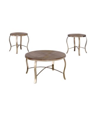 Wicklow Transitional 3 PIECE TABLE SET, CHAMPAGNE