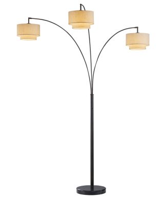 83" Double Shade LED Arched Floor Lamp