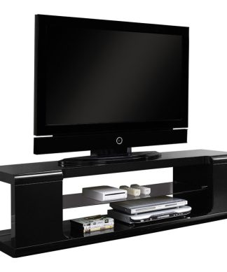 60" TV Stand With Tempered Glass, Black