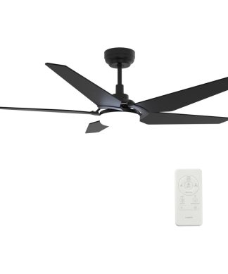 Voyager Smart Ceiling Fan with Remote control with phone App, Black, 52inch