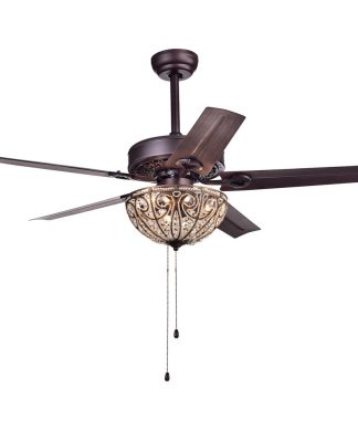 Warehouse Of Tiffany 5-Blade Crystal Ceiling Fan CFL-8111