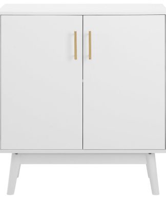 30" Mid Century Modern Accent Cabinet, White