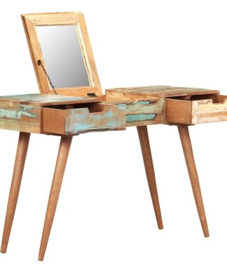 vidaXL Dressing Table with Mirror Solid Reclaimed Wood Make Up Table Decor