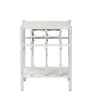 Vintage Series Metal Open Night Stand - Antique White