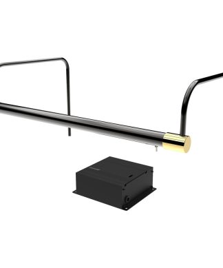 16" Slim Line Art Light, Black/Brass With Dimmable Direct Wire Kit