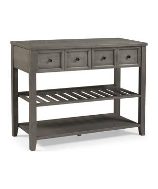 Walker Edison Transitional 48" Solid Wood 2-Drawer Buffet in Gray