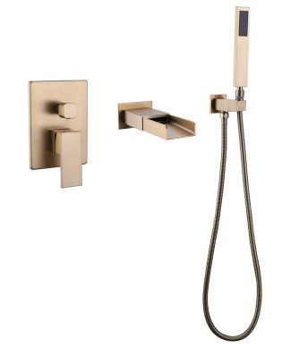Wall Mounted Bathtub Faucet With Handheld Shower And CUPC Certification Valve