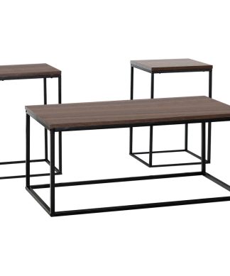 3-Piece Accent Table Set, Dark Walnut