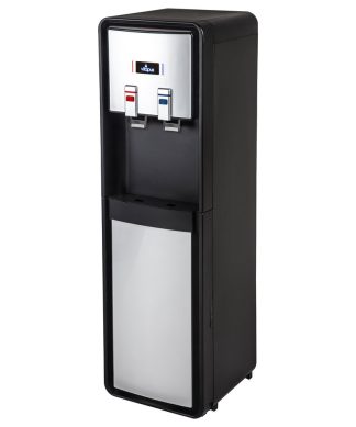 Vitapur Bottom Load Water Dispenser (Hot/Cold) with Push Levers, Black/Stainless