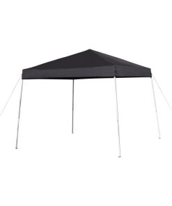 8'x8' Black Outdoor Pop Up Event Slanted Leg Canopy Tent with Carry Bag