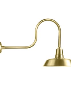 18" Oldage LED Barn Light With Industrial Arm, Solid Brass