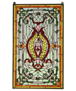 20.5" x 34.75" Large Tiffany Style stained glass window panel
