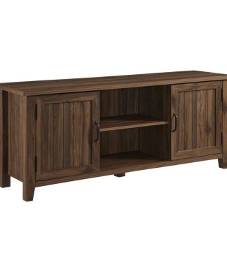 58" Modern Farmhouse TV Stand - Dark Walnut
