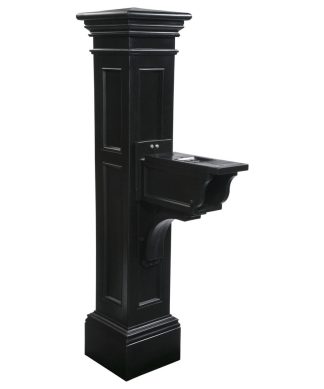 13"W x 30"D x 64"H Liberty Mailbox Post, Black