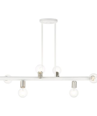 White Modern, Urban, Scandinavian, Linear Chandelier