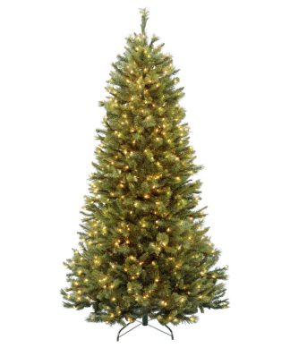 7-1/2' Rocky Ridge Sliim Pine Hinged Tree With 600 Clear Lights