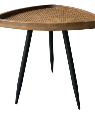 17 Inch Rattan Side Table Natural Scandinavian