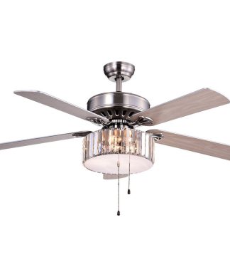 Warehouse of Tiffany Metal Ceiling Fan With Nickel Finish CFL-8174SN