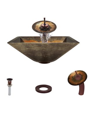 638 Vessel Sink, Oil Rubbed Bronze, Waterfall Faucet