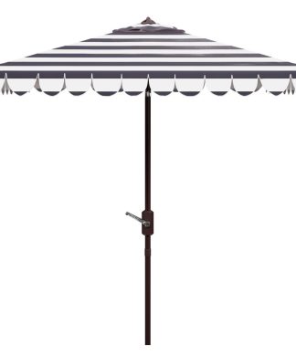 Vienna 7.5' Square Crank Umbrella, Black/White