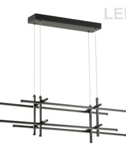 60W Horiz Pendant With White Acrylic Diffuser, Matte Black
