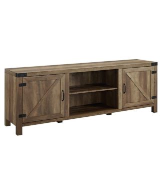 70" Rustic Farmhouse Barn Door TV Stand - Reclaimed Barnwood