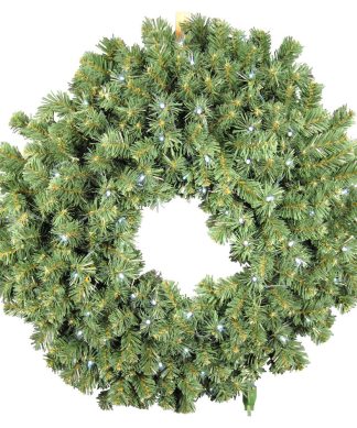4' Sequoia Wreath Pre-Lit With Pure White LEDs