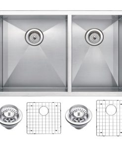 33" X 20" Zero Radius 60/40 Double Bowl Stainless Steel Undermount Kitchen Sink