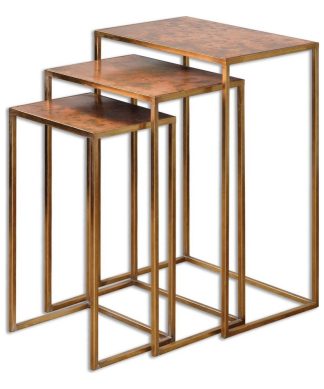 27.25 inch Nesting Tables (Set of 3) - 18 inches wide by 13 inches deep 27.25