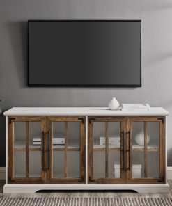 58" 4 Glass Door TV Stand Console