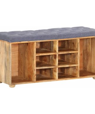 vidaXL Solid Mango Wood Hall Bench Wooden Entryway Bench Storage Long Chair