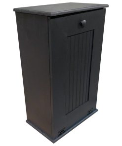 Wooden Trash Bin, Black