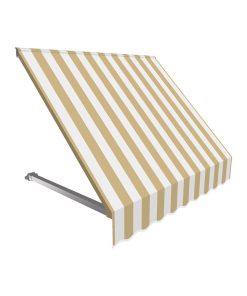 7' Dallas Retro Window/Entry Awning, Linen/White
