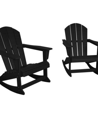 Westintrends 2 PCS Outdoor Patio Porch Rocking Adirondack Chairs Seat, Black